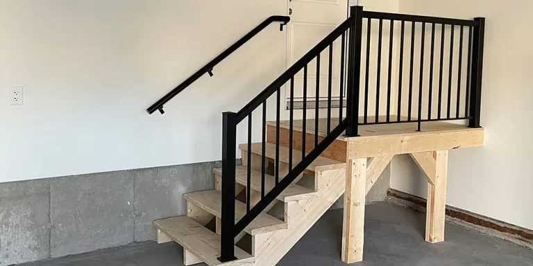 black garage railing