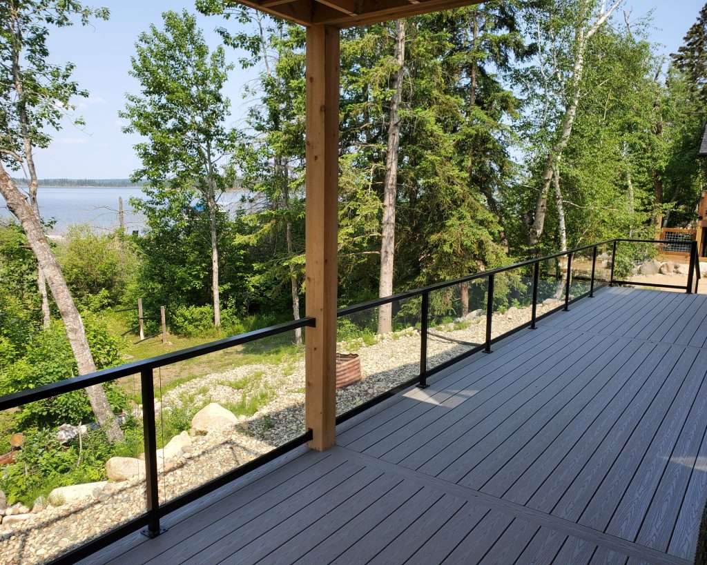 fiberon composite decking with glass railing